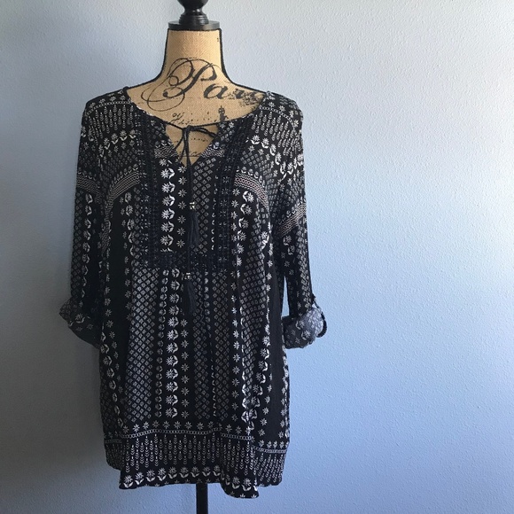 Zac & Rachel Tops - Zac & Rachel Woman Black Boho Chic Tunic